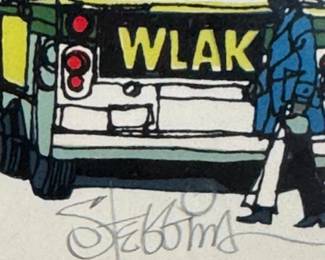 $400, Wallace Stebbins Chicago Magnificent Mile Signed Limited Edition Print 90/200 Framed Cityscape Artwork