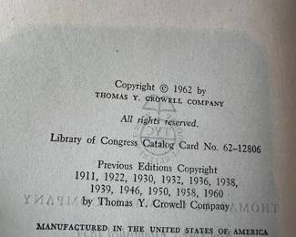 $20, Roget’s International Thesaurus Third Edition 1962 Hardcover Reference Book