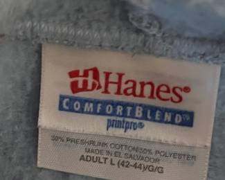 Y2K Hanes ComfortBlend PrintPro Heather Gray Fleece Tag