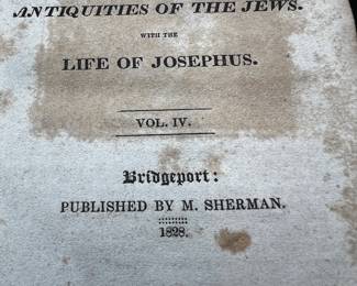 1828 Antiquarian Book — Antiquities of the Jews Vol. IV M. Sherman