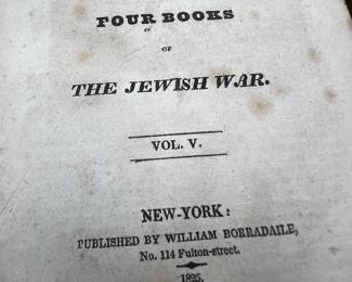 Flavius Josephus The Jewish War Vol. V 1825 William Borradaile New York
