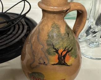$10, Hand-Painted Italian Ceramic Olive Oil Pitcher from Ugento
