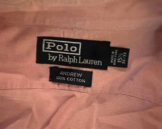 Polo by Ralph Lauren Cotton Andrew Fit Shirt Pink Size 15.5