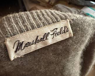 Marshall Field's Heathered Grey Knit Cashmere or Wool Blend Sweater