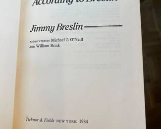 Hardcover Book The World According to Breslin 1984 Ticknor Fields
