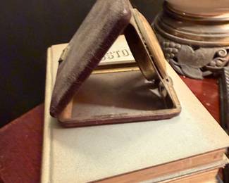 Leather Cased Brass Folding Travel Alarm Clock