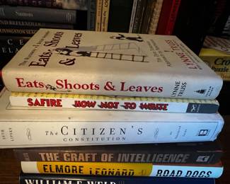 Stack of Assorted Books Including 'Eats, Shoots & Leaves'