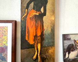 $100, Oil on Board Figurative Portrait of a Barefoot Dancer — Mid-Century Modern