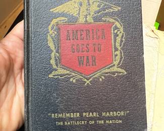 Textured Faux Leather Hardcover Book — 'America Goes to War', 1941