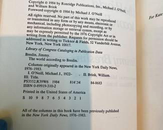 First Edition Book — The World According to Breslin