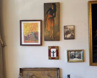 Collection of Five Framed Decorative Artworks and Prints