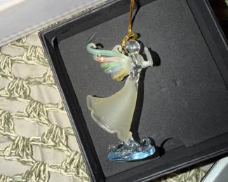Spun Glass Angel Ornament in Original Box