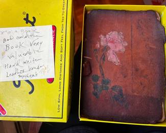 Longfellow Voices of the Night-Leather Bound Painted Rose Book