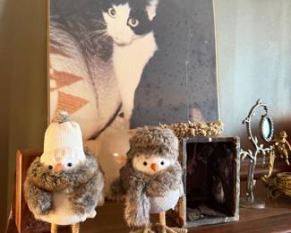 Fabric Winter Bird Figurines