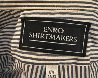 Enro Shirtmakers Men's Striped Dress Shirt Size 15.5 32/33