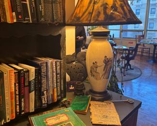 Neoclassical Style Ceramic Urn Table Lamp with Figural Scene