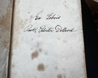 Handwritten Ex Libris Book Page — Reverend Patrick Dollard