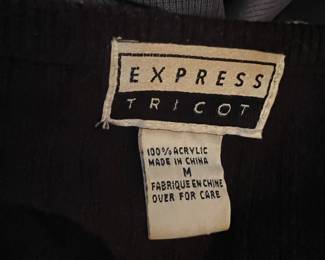 Black Acrylic Knit Sweater Garment — Express Tricot