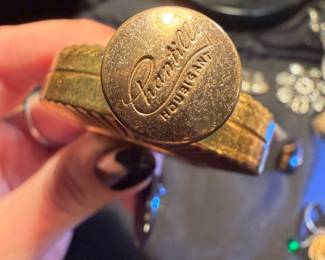 $60, Houbigant Gold Tone Mini Perfume Container Compact Case