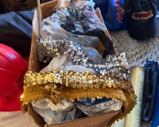 Box Lot of Gold and Silver Sequin Sewing Trims