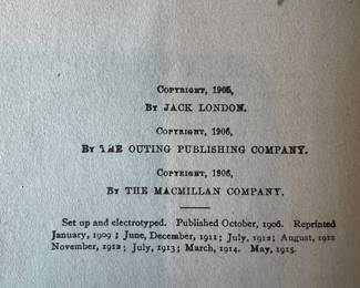 $175, Jack London White Fang 1906 Early Edition Hardcover Book Leslie-Judge New York