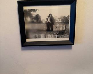 Unidentified Pictorialist Photograph — Cloaked Figure on Stone