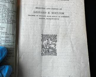 $25, Riverside Literature Series - Leonard B Moulton Houghton Mifflin Hardcover Book