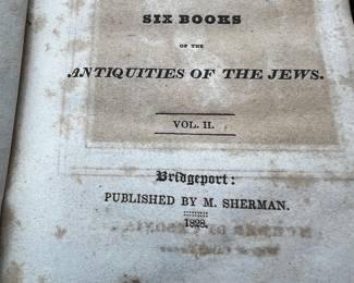 1828 M. Sherman Printing Flavius Josephus Antiquities of the Jews Vol II