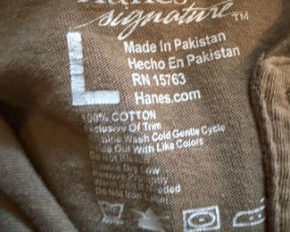 Cotton Knit Hanes Signature Shirt Size Large