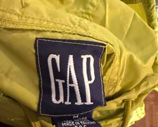 Gap Neon Yellow Nylon Windbreaker Jacket 