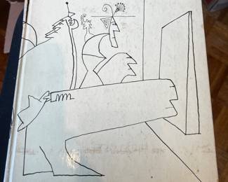 Hardcover Art Book with Cubist Artist and Model Line Drawing