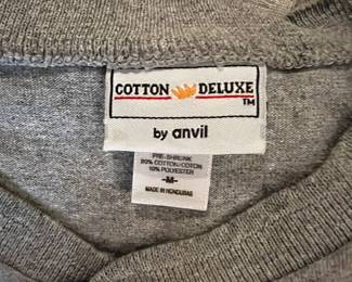 Cotton Deluxe by Anvil Heather Grey Knit T-Shirt Blank Y2K Era