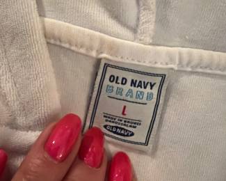 Old Navy Y2K White Terry Cloth Hoodie