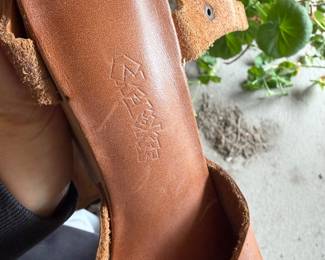 $70, Cherokee Brown Leather Platform Wedge Sandals