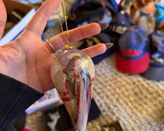 Reverse-Painted Glass Teardrop Angel Ornament