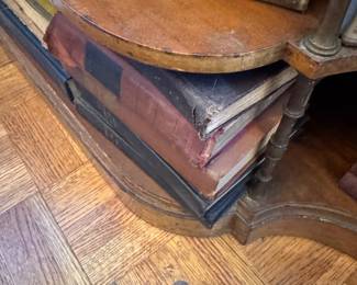 Lot of Three Large Antiquarian Leather and Cloth Bound Ledgers