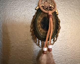 Mixed-Media Beaded Dreamcatcher Wall Hanging