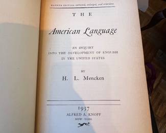 1937 Hardcover Book - The American Language by H.L. Mencken 4th Edition