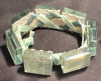 $95, Bracelet Seafoam Green Fashion Beveled Glass