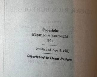 $35, Tarzan the Untamed Edgar Rice Burroughs Grosset & Dunlap Hardcover 1920 Illustrated Edition