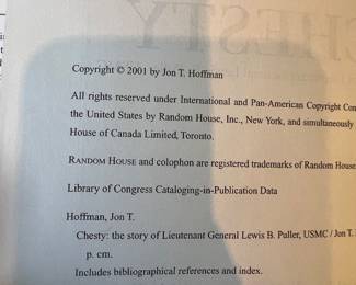 "Chesty" Military Biography Book by Jon T. Hoffman