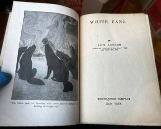 $175, Jack London White Fang 1906 Early Edition Hardcover Book Leslie-Judge New York