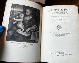 $40, Other Men’s Flowers A.P. Wavell Jonathan Cape Poetry Anthology Hardcover