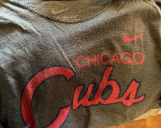 $20, Nike Chicago Cubs Script Logo T-Shirt Gray MLB Baseball Graphic Tee