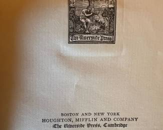 1893 Houghton Mifflin Book Title Page — Riverside Press, Cambridge