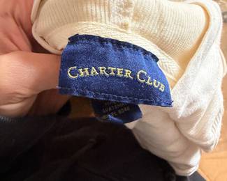 Charter Club Women's Cream Ribbed Knit Top