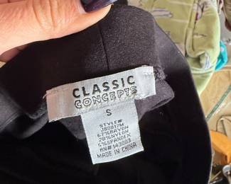 Classic Concepts Black Rayon Blend Stretch Leggings Size S