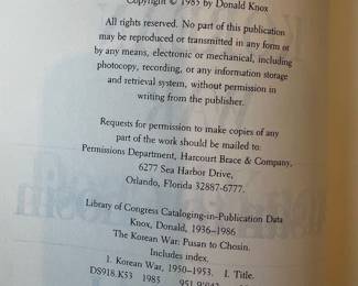 Hardcover Book — The Korean War: Pusan to Chosin by Donald Knox