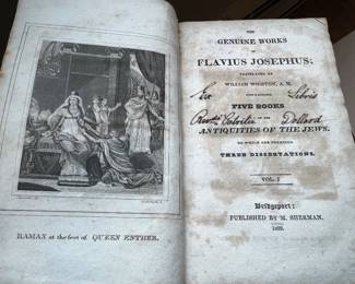 Paper Bound Book — 1828 Genuine Works of Flavius Josephus Bridgeport Imprint