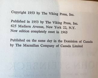 Printed Book — 1963 John Steinbeck The Short Novels Viking Press